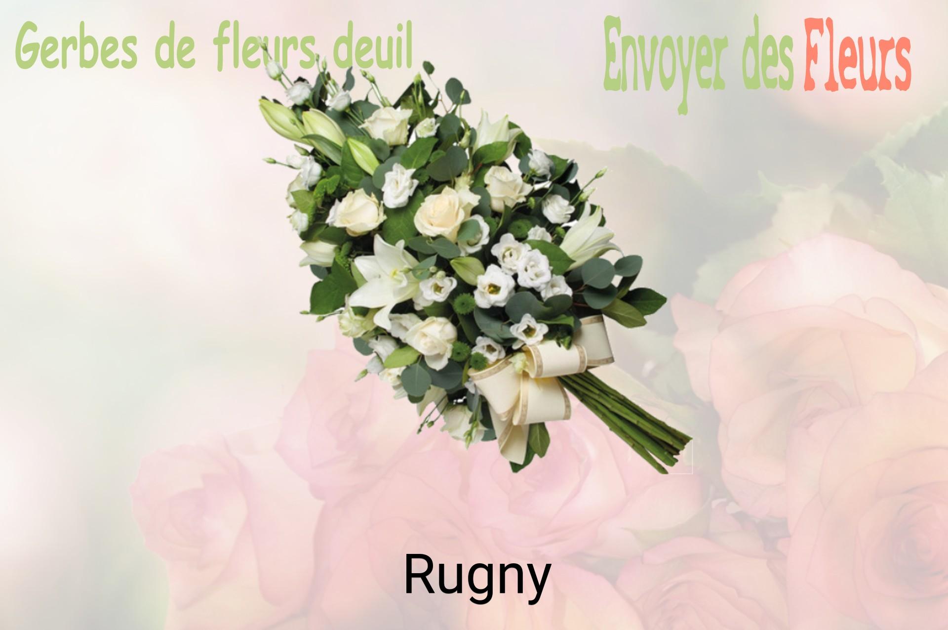 Gerbe de fleurs de deuil livrée à Rugny